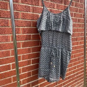 Olsenboye Black and white/grey striped short romper
